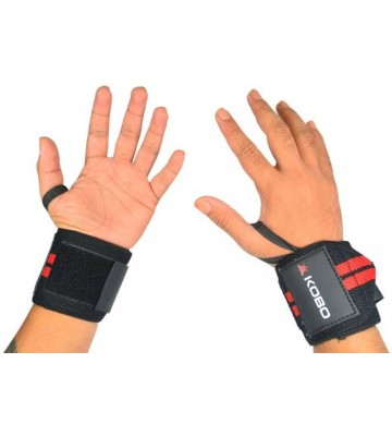 Kobo Pro Weight Lifting Straps Wrist Support (Free Size, Assorted)