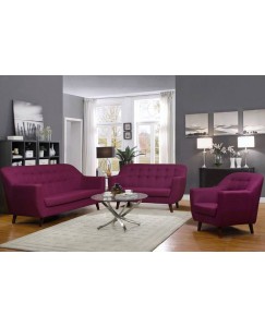 Peachtree Fabric 3 + 2 + 1 Purple Sofa Set