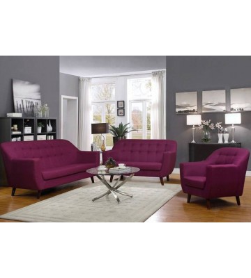 Peachtree Fabric 3 + 2 + 1 Purple Sofa Set