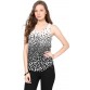 Harpa Casual Sleeveless Printed Women's Black Top