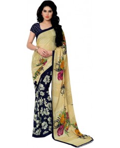 Anand Sarees Printed Daily Wear Georgette Saree  (Blue)