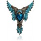 SENECIO™ Exclusive Flying Eagle Bird Blue Crystal Studded Gun Metal Black Color Tie Pin Partywear Unisex Unique Gift Brooch  (Blue, Black)