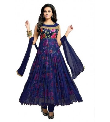 Active Art Silk Printed Semi-stitched Salwar Suit Dupatta Material