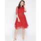 U&F Women's Fit and Flare Red Dress