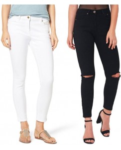 Ansh Fashion Wear Regular Women White, Black Jeans  (Pack of 2)