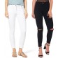 Ansh Fashion Wear Regular Women White, Black Jeans  (Pack of 2)