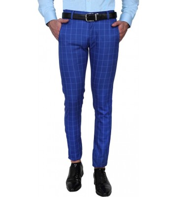 Shaurya-F Slim Fit Men's Blue Trousers