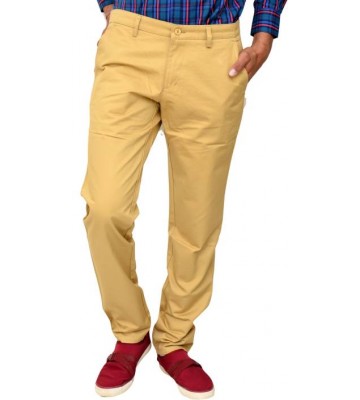 SKY VOGUE Relaxed Men Yellow Trousers