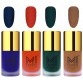 MI Fashion Premium Quality Dull Velvet Matte Nail Polish Duo Pont Flat Brush Exclusive Combo Royal Blue,Orange,Dark Green,Dark Nude  (39.6 ml, Pack of 4)