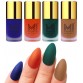 MI Fashion Premium Quality Dull Velvet Matte Nail Polish Duo Pont Flat Brush Exclusive Combo Royal Blue,Orange,Dark Green,Dark Nude  (39.6 ml, Pack of 4)