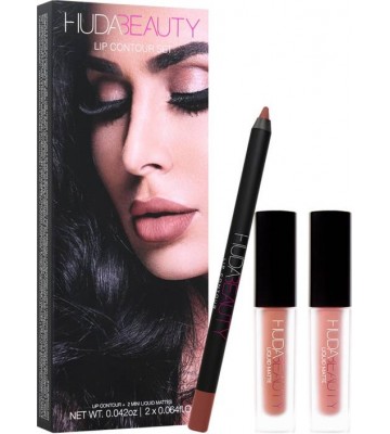 Huda Beauty LIP CONTOUR SET with authenticity certificate  (4 ml, Trendsetter, Bombshell)