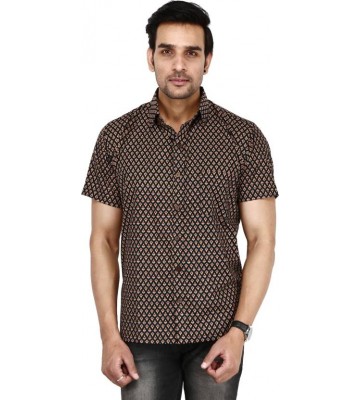 Bannasa.com Men's Printed Casual Black Shirt