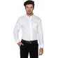 Jade Blue Men's Solid Formal Linen White Shirt