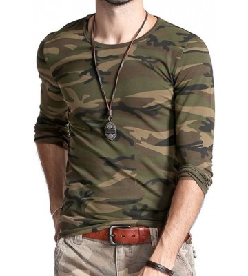 PeppyZone Military Camouflage Men's Round Neck Green T-Shirt