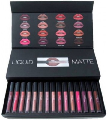 huda 16 set lipstick  (5 ml, multicolor)