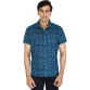 Bannasa.Com Men Printed Casual Blue Shirt