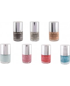 DeBelle Nail Polish Combo of 7 Peachy Passion, Natural Blush, Sparkling Dust, Mint Amour, Miss Bliss, Princess Belle', Royale' Cocktail  (56 ml, Pack of 7)