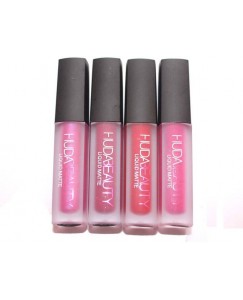 Huda Beauty Minis Set of 4 Matte Liquid Lipstick Shades with Brand Product Authenticity Genuine Certificate  (7.6 ml, HEARTBREAKER, MATERIAL GIRL, SHOW GIRL, FAMOUS)