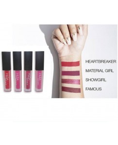 Huda Beauty Minis Set of 4 Matte Liquid Lipstick Shades with Brand Product Authenticity Genuine Certificate  (7.6 ml, HEARTBREAKER, MATERIAL GIRL, SHOW GIRL, FAMOUS)