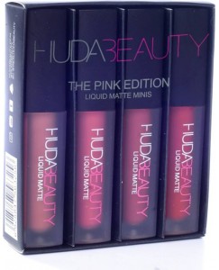 Huda Beauty Minis Set of 4 Matte Liquid Lipstick Shades with Brand Product Authenticity Genuine Certificate  (7.6 ml, VENUS, BOMBSHELL, FLIRT, TRENDSETTER)