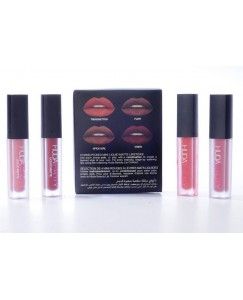 Huda Beauty Minis Set of 4 Matte Liquid Lipstick Shades with Brand Product Authenticity Genuine Certificate  (7.6 ml, TRENDSETTER, FLIRT, SPICE GIRL, VIXEN)