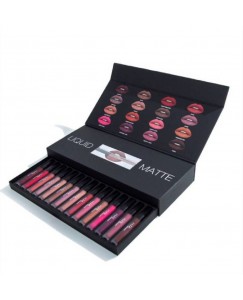 Huda Beauty Liquid Smooth Matte Lipstick set of 16 pieces with brand authenticity certificate  (80 ml, Multi Color)