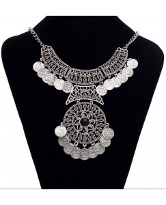 Shining Diva Oxidised Jewellery Bohemian Antique Vintage Pendent Coin Party Wear Necklace Alloy Necklace