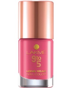 Lakme 9 To 5 Long Wear Nail Color Rose Rush,  (9 ml)