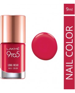 Lakme 9 to 5 Long Wear Nail Color red risk  (9 ml)