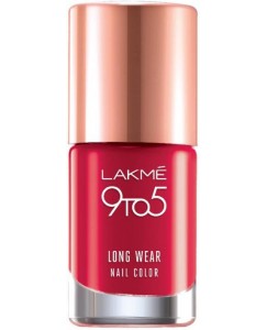 Lakme 9 to 5 Long Wear Nail Color red risk  (9 ml)