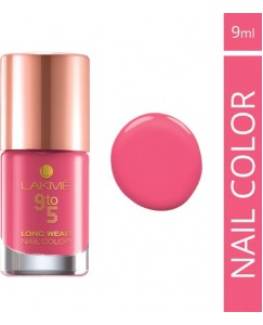 Lakme 9 To 5 Long Wear Nail Color Rose Rush,  (9 ml)