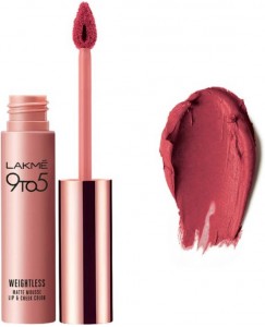 Lakme 9 to 5 Weightless Mousse Lip & Cheek Color  (9 g, Plum Feather)