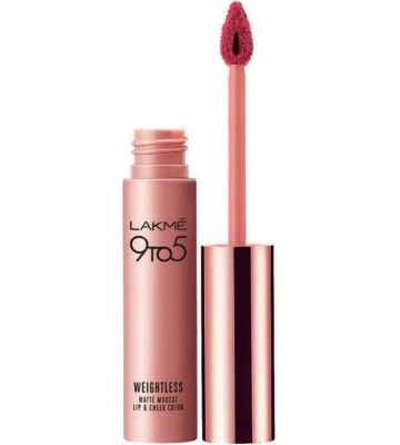 Lakme 9 to 5 Weightless Mousse Lip & Cheek Color  (9 g, Plum Feather)