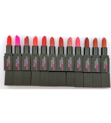 Huda Beauty MATTE LIPSTICK SET OF 12 NEW SHADES  (96 g, RED & PINK)