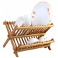 7Trees Folding 2-Tier Dish Drying Bamboo Kitchen Rack  (Beige)