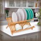 7Trees Folding 2-Tier Dish Drying Bamboo Kitchen Rack  (Beige)