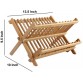 7Trees Folding 2-Tier Dish Drying Bamboo Kitchen Rack  (Beige)