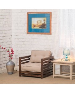 The Jaipur Living Fabric 1 Seater  (Finish Color - Honey Brown)