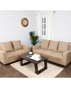 Furnicity Fabric 3 + 2 Beige Sofa Set