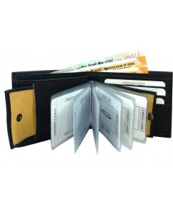 Oaks Wood Boys Black Artificial Leather Wallet  (10 Card Slots)