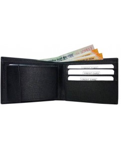 Oaks Wood Boys Black Artificial Leather Wallet  (10 Card Slots)