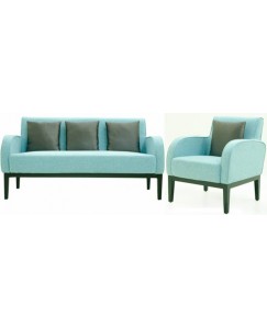 FURNITECH SEATING SYSTEMS (I) PVT LTD Fabric 3 + 1 Blue Sofa Set