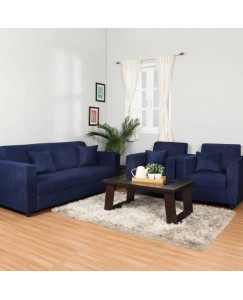 Westido Fabric 3 + 1 + 1 Navy Blue Sofa Set