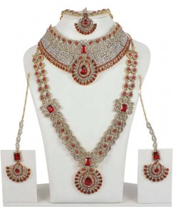 Muchmore Alloy Jewel Set  (Red)