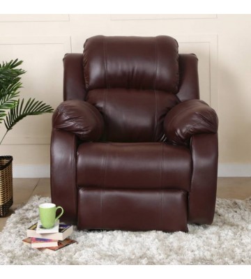 Westido Emporio Leatherette Manual Recliners  (Finish Color - Brown)