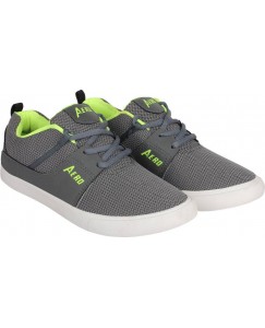 Aero Canvas Sneakers For Men  (Grey, Green)