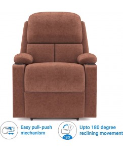 @home by Nilkamal Matt Fabric Manual Recliners  (Finish Color - Coffee Brown)