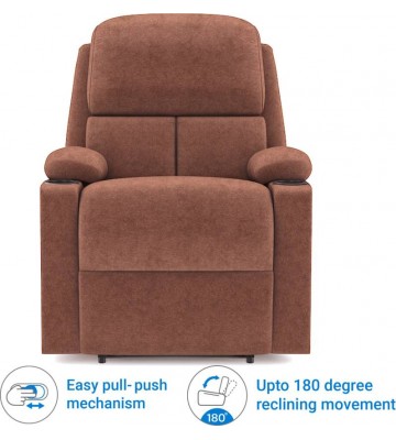 @home by Nilkamal Matt Fabric Manual Recliners  (Finish Color - Coffee Brown)