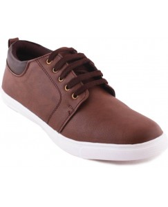 REVOKE Monotone Canvas Shoes For Men  (Brown)