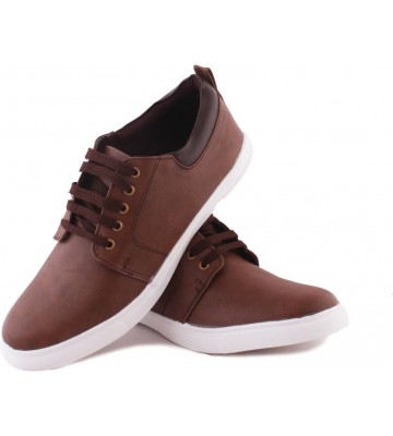 REVOKE Monotone Canvas Shoes For Men  (Brown)